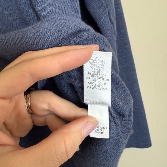 J Jill Eclipse Linen Blend Pullover Sweater Blue Cotton Lightweight Women’s XL - Picture 6 of 8